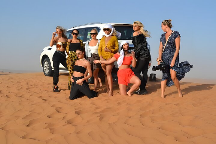 Experience adventure and luxury in the Dubai desert featuring exhilarating dune bashing stunning red dunes and a magical evening with cultural performances and a delicious buffet under the stars.